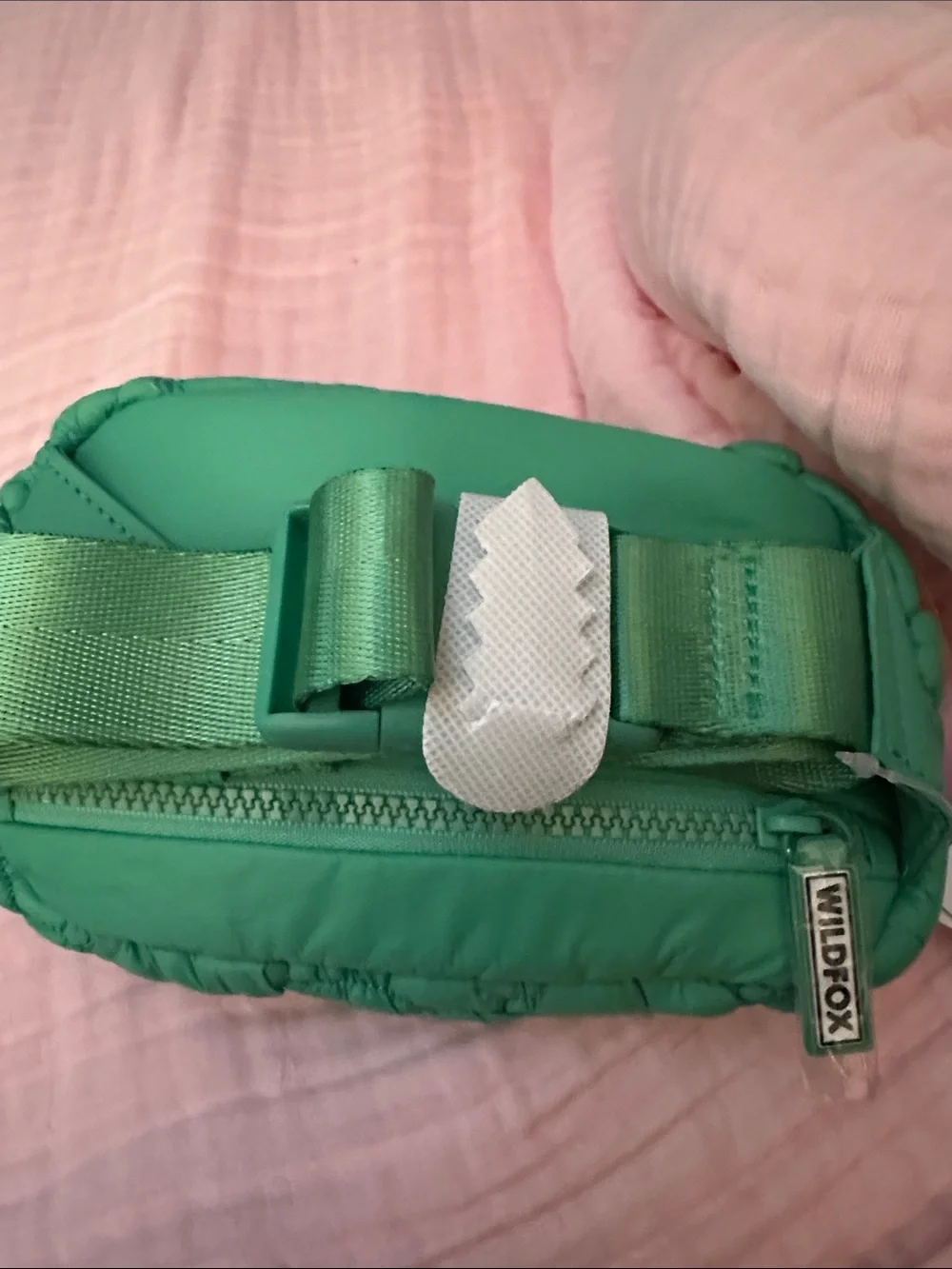 Wildfox Teal Green Quilted Knot Crossbody Waist Bag Pouch NWT